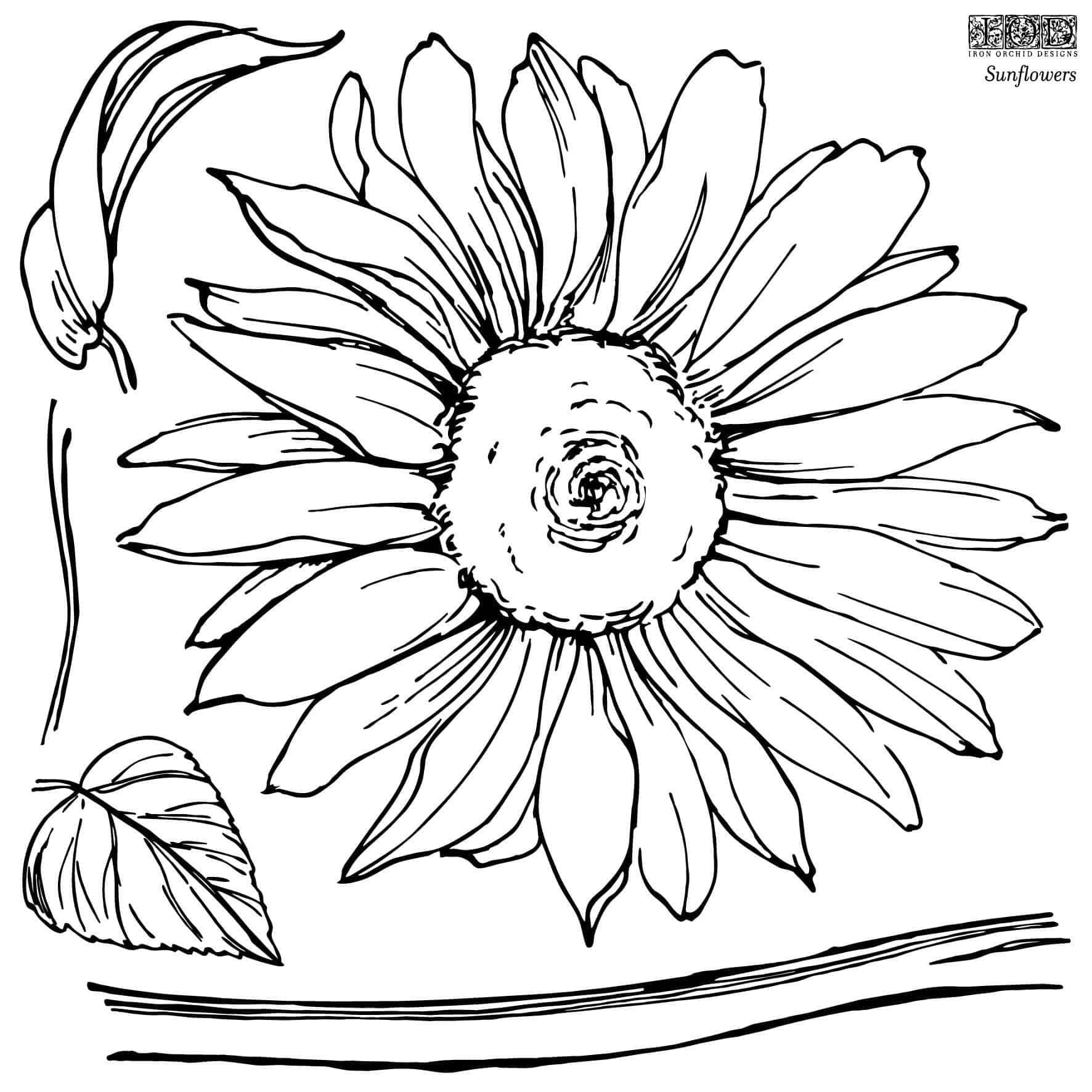 The Owl Box Art & Craft Kits Sunflowers 12x12 Decor Stamp