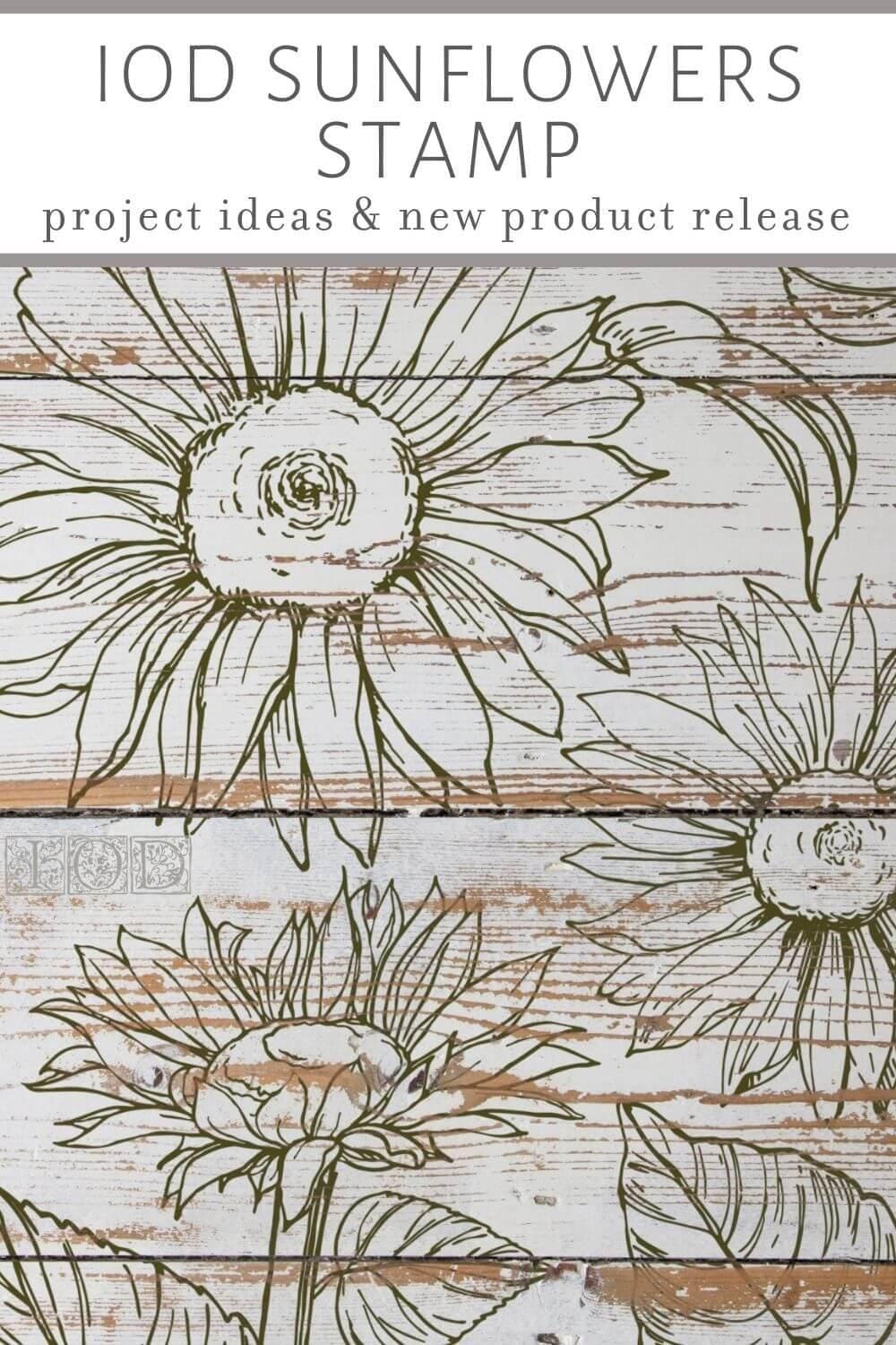 The Owl Box Art & Craft Kits Sunflowers 12x12 Decor Stamp