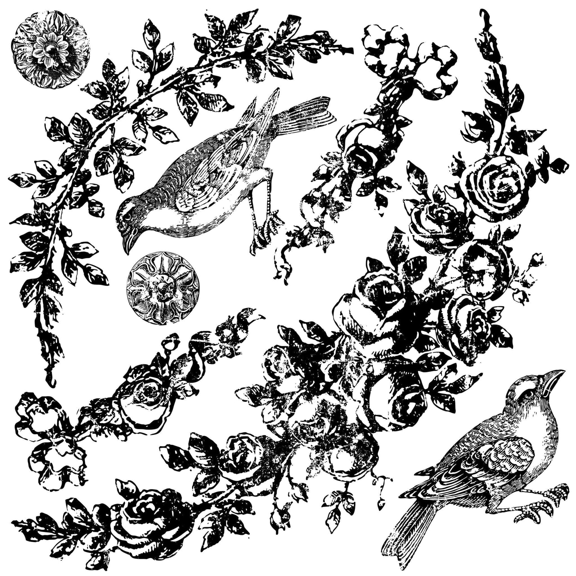The Owl Box Floral Swags 12x12 Decor Stamp