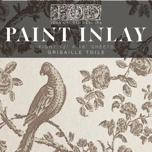 The Owl Box GRISAILLE TOILE IOD PAINT INLAY 12×16 PAD™