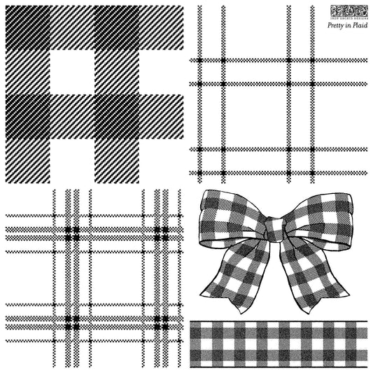 The Owl Box Pretty In Plaid 12Ă—12 Decor Stamp