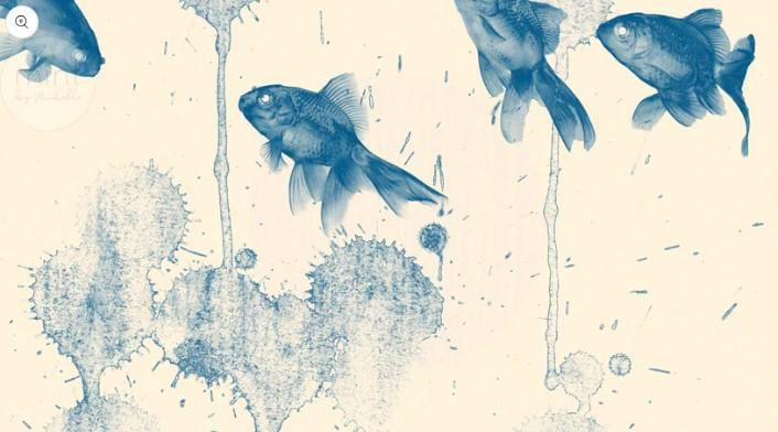 The Owl Box Blue Fish Decoupage Paper
