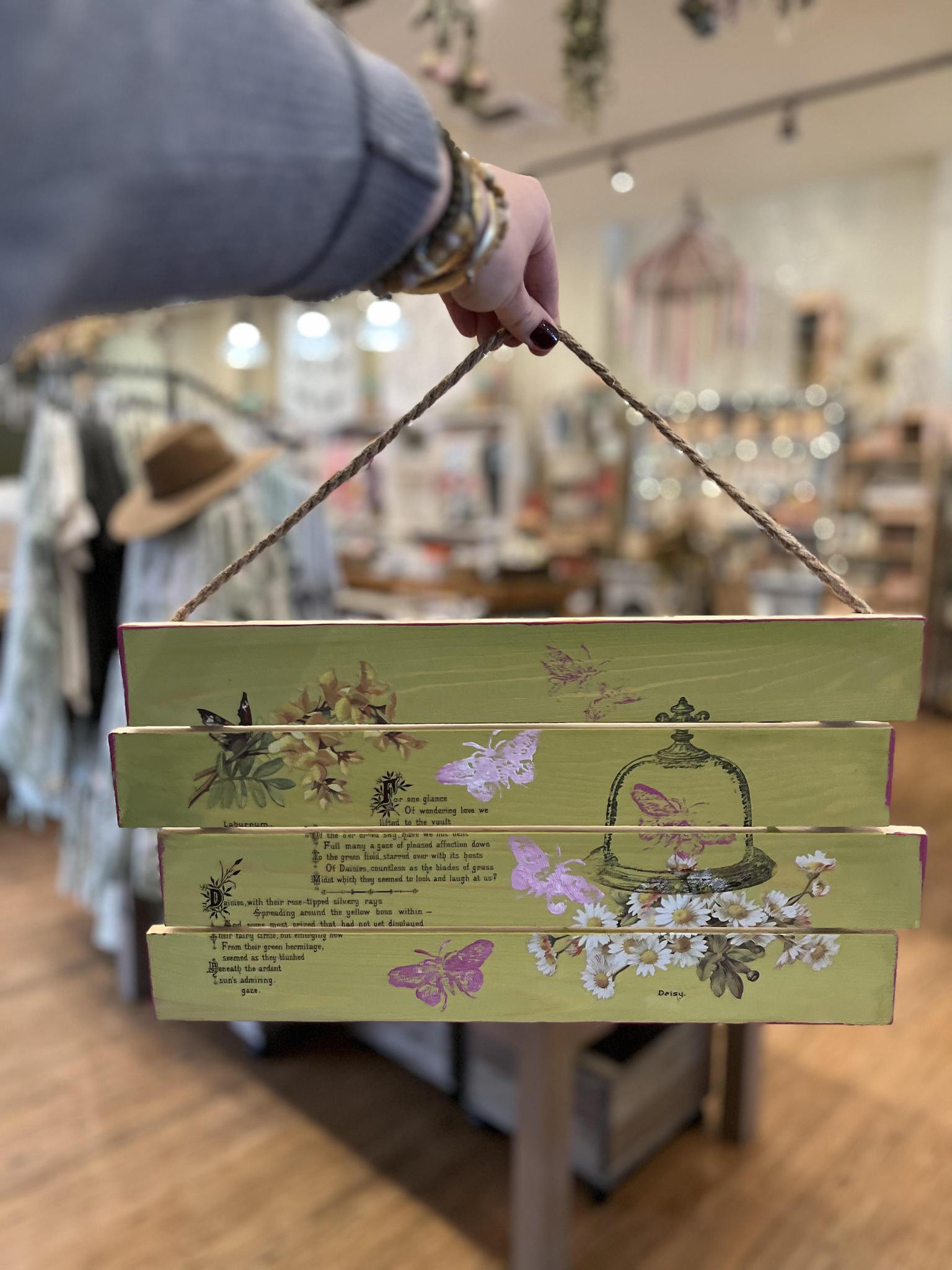 The Owl Box Lover of Flowers Sign Workshop July 13th  1pm-3pm