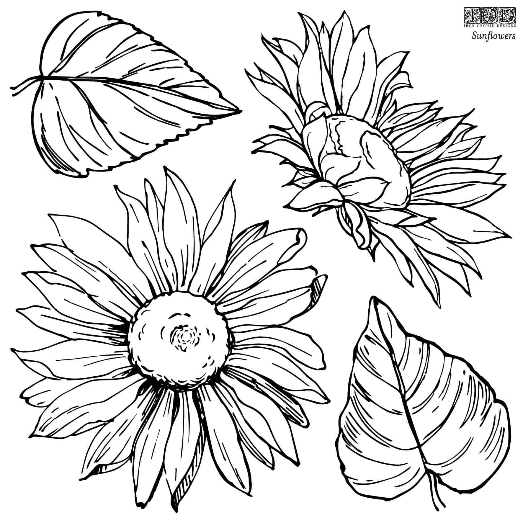 The Owl Box Art & Craft Kits Sunflowers 12x12 Decor Stamp