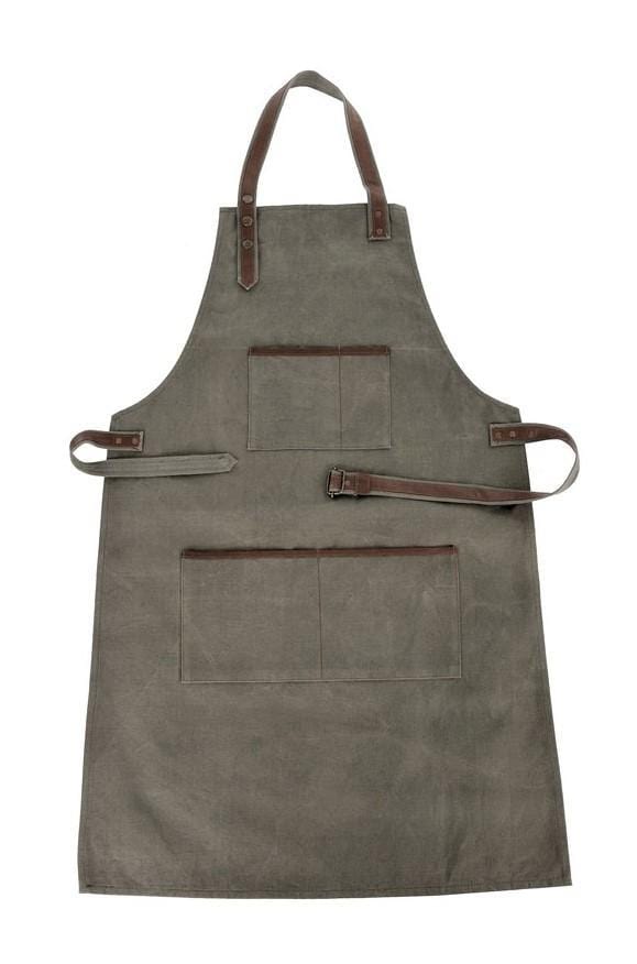 The Owl Box Canvas & Leather Charcoal Apron