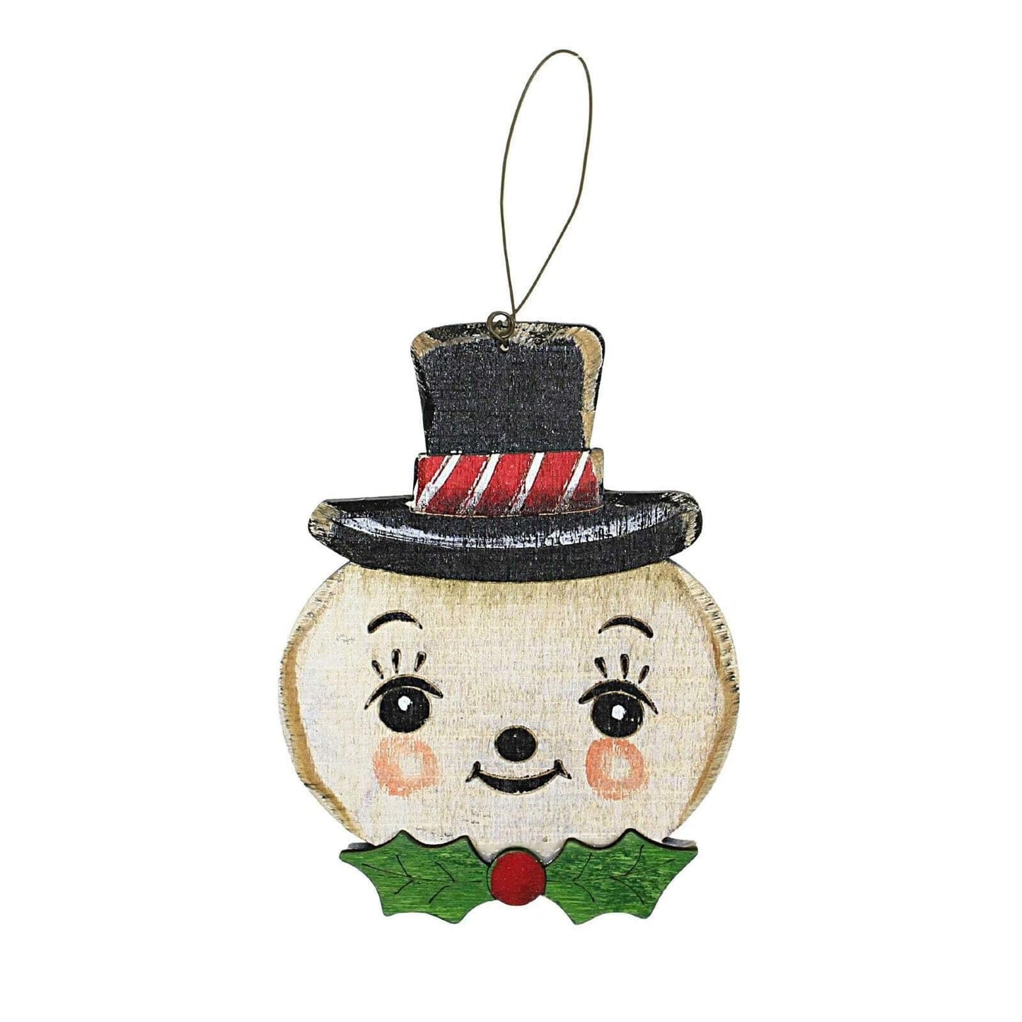 The Owl Box Snowman black hat Johanna Parker Christmas Character Ornament